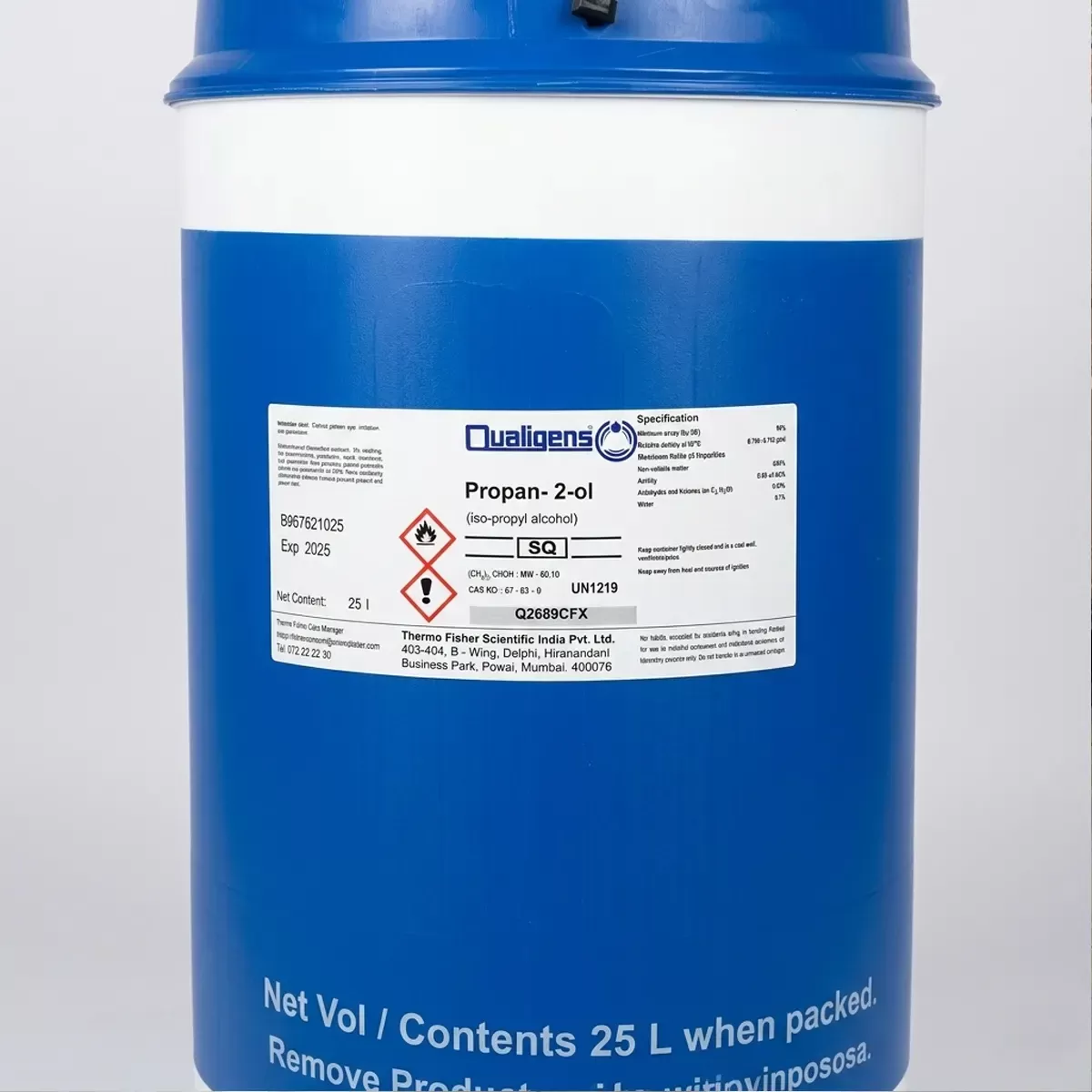 IPA Isopropyl alcohol SQ 25lit