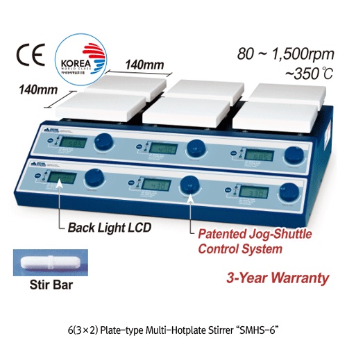Máy khuấy từ gia nhiệt 6 vị trí, model SMHS-6, 230V DH.WMH03506