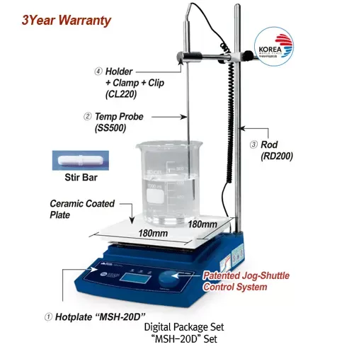 Máy khuấy từ gia nhiệt kỹ thuật số MSH-30D-Set DH.WMH03023